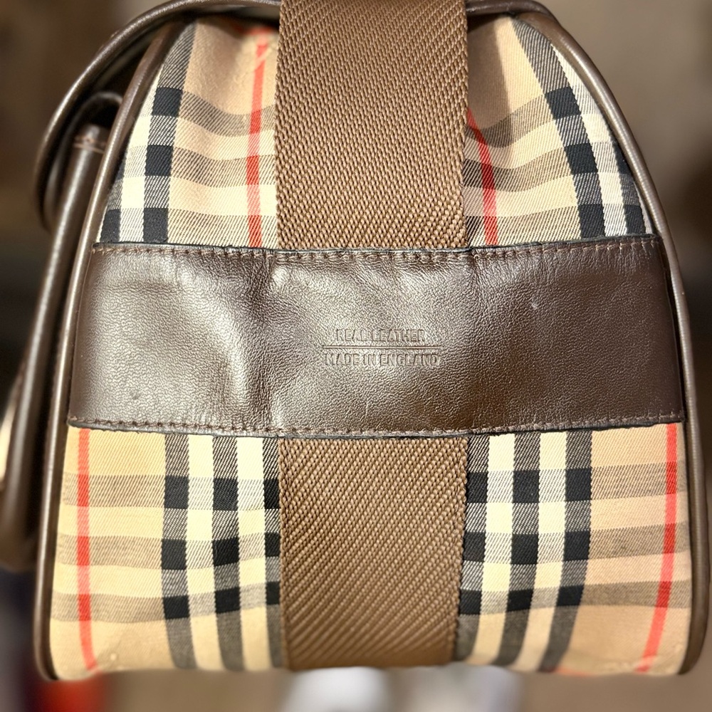 Burberry Vintage Haymarket Check Crossbody Bag 👜 Canvas & Leather | Nova Check - Picture 11 of 15